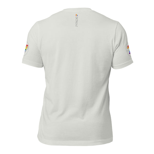 Gay Pride 7 Gray P7 Rainbow Outline Logo Unisex T-shirt
