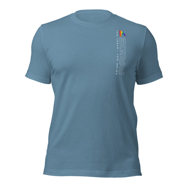 Gay Pride 7 White Vertical Outline Logo Unisex T-shirt