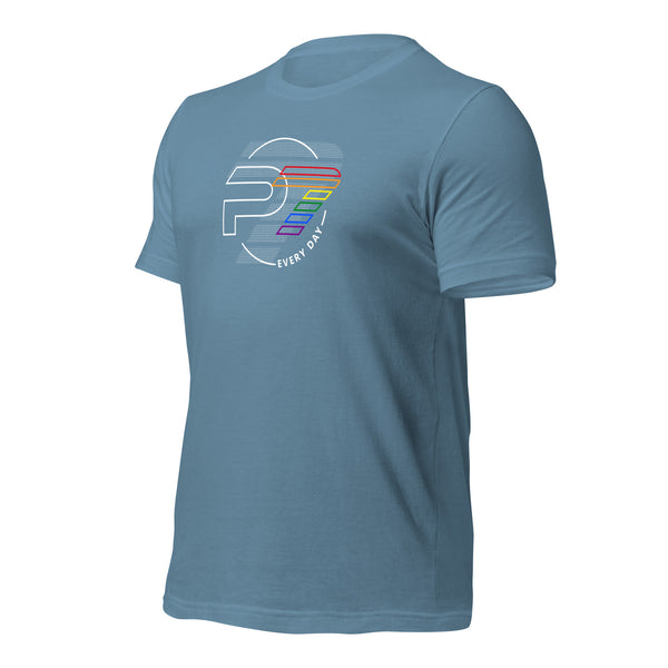 Gay Pride Outline P7 Overlapped Logo Unisex T-shirt
