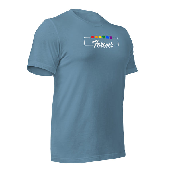 Forever Gay Pride Cursive Boxed Graphic Unisex T-shirt