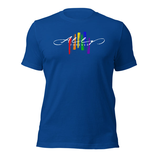 Gay Ally Forever Rainbow Strokes Unisex T-Shirt