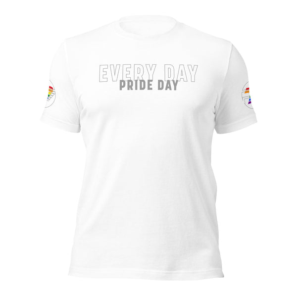 Gay Pride 7 Gray P7 Rainbow Outline Logo Unisex T-shirt