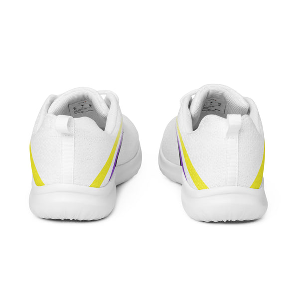 Non-Binary Pride Colors Modern White Athletic Shoes - Women Sizes