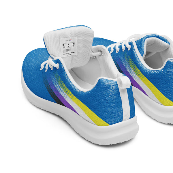 Non-Binary Pride Colors Modern Blue Athletic Shoes - Women Sizes