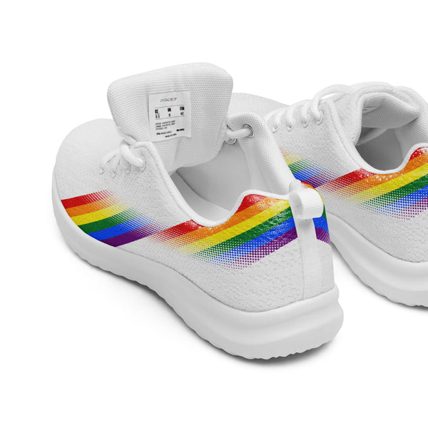 Modern Gay Pride White Athletic Shoes