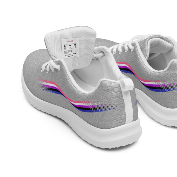 Original Genderfluid Pride Colors Gray Athletic Shoes - Women Sizes