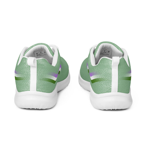Original Genderqueer Pride Colors Green Athletic Shoes - Women Sizes