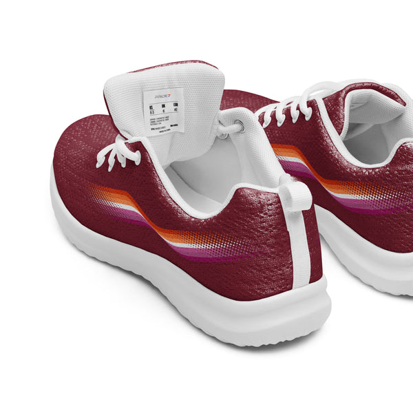 Original Lesbian Pride Colors Burgundy Athletic Shoes - Women Sizes