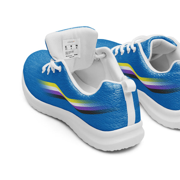 Original Non-Binary Pride Colors Blue Athletic Shoes - Women Sizes