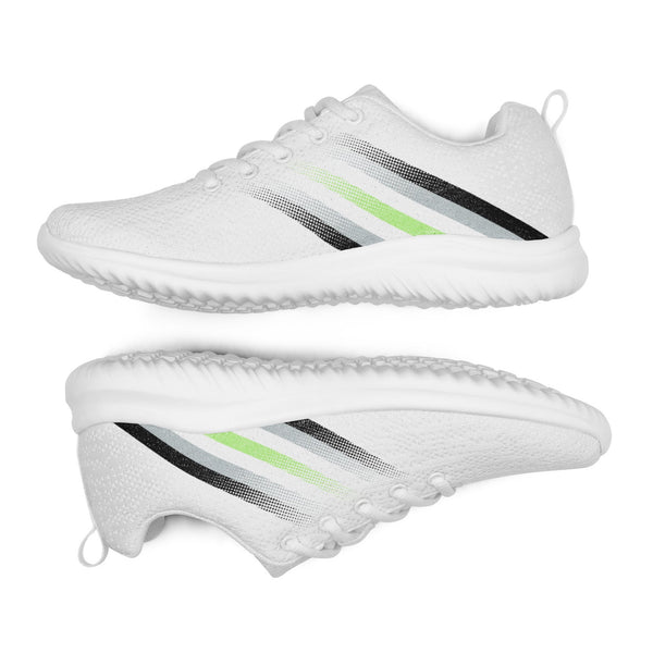 Agender Pride Colors Modern White Athletic Shoes - Women Sizes