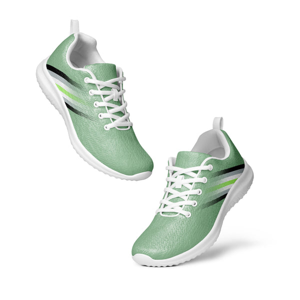 Agender Pride Colors Modern Green Athletic Shoes - Women Sizes