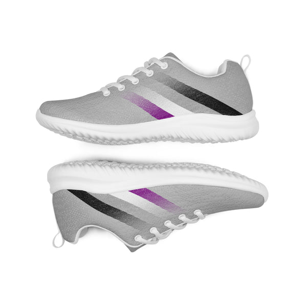 Asexual Pride Colors Modern Gray Athletic Shoes - Women Sizes