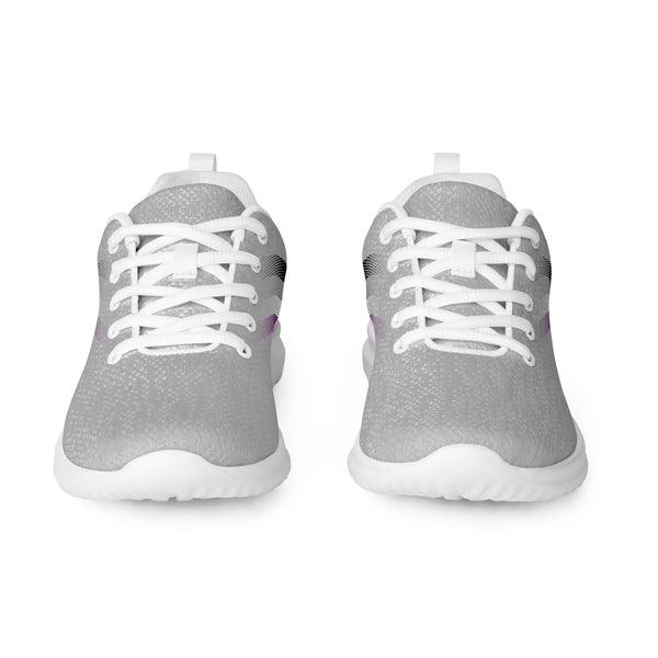 Asexual Pride Colors Modern Gray Athletic Shoes - Women Sizes