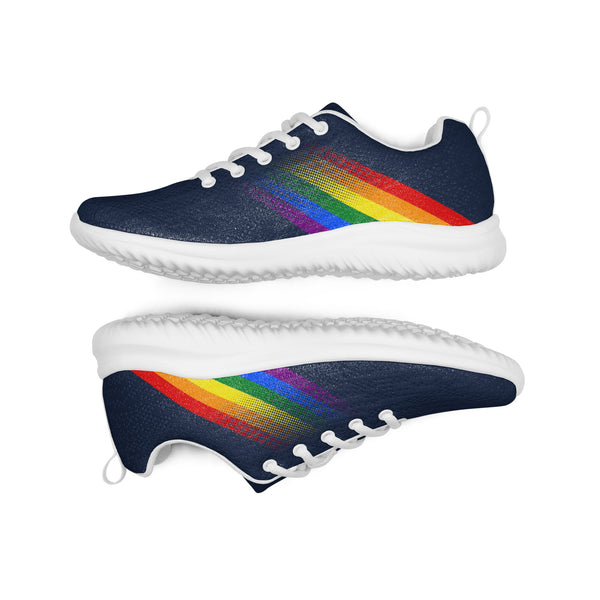 Gay Pride Colors Modern Navy Athletic Shoes - Women Sizes