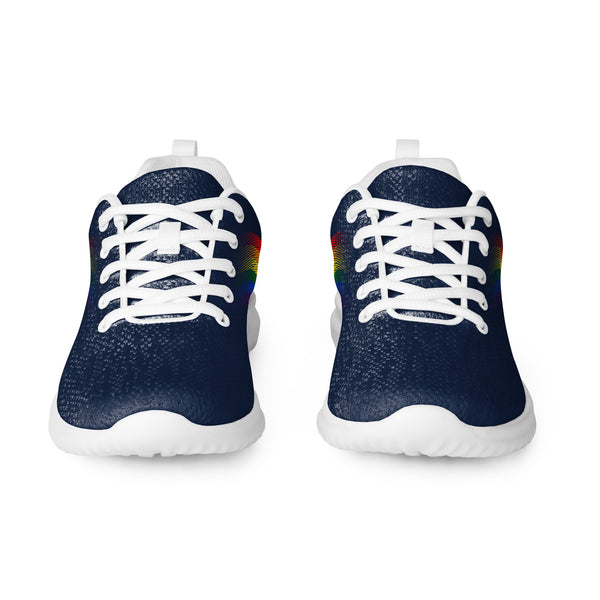 Gay Pride Colors Modern Navy Athletic Shoes - Women Sizes
