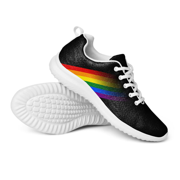 Gay Pride Colors Modern Black Athletic Shoes - Women Sizes