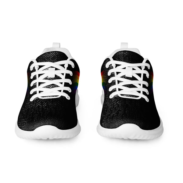 Gay Pride Colors Modern Black Athletic Shoes - Women Sizes