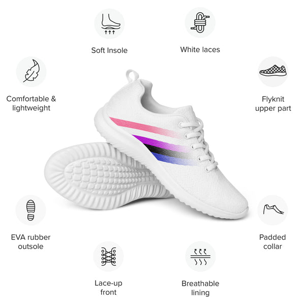 Genderfluid Pride Colors Modern White Athletic Shoes - Women Sizes