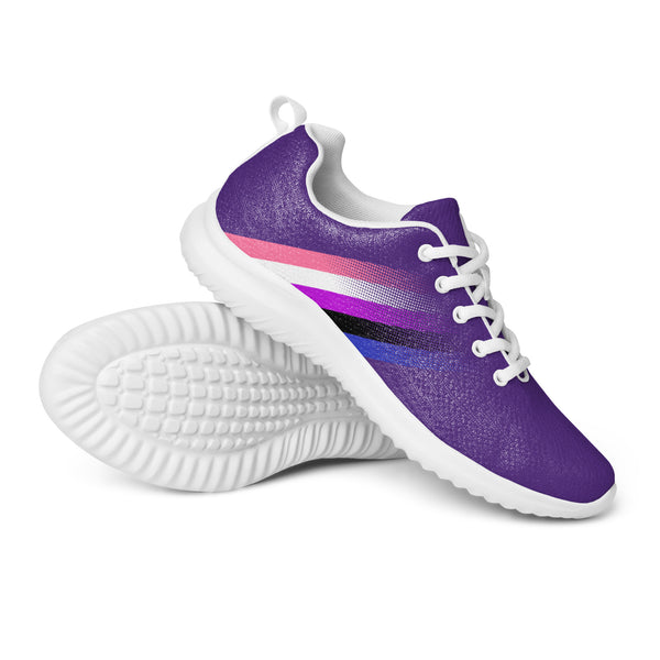 Genderfluid Pride Colors Modern Purple Athletic Shoes - Women Sizes