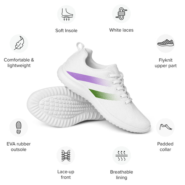 Genderqueer Pride Colors Modern White Athletic Shoes - Women Sizes