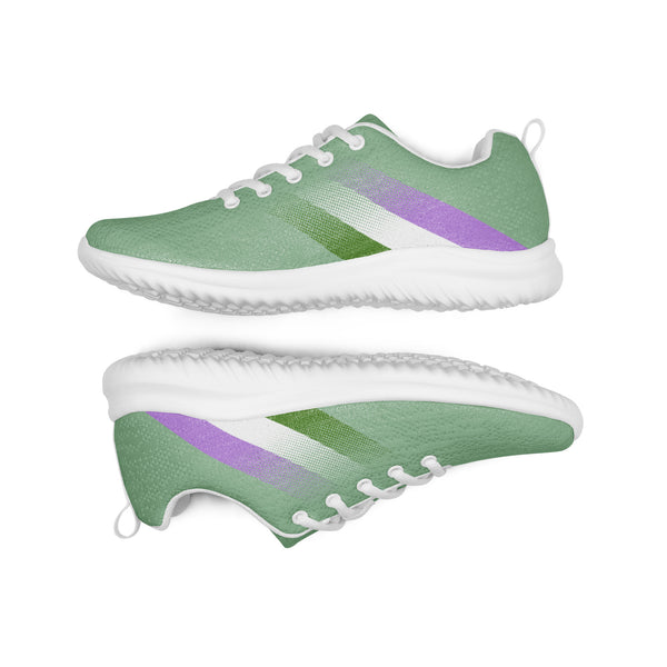Genderqueer Pride Colors Modern Green Athletic Shoes - Women Sizes