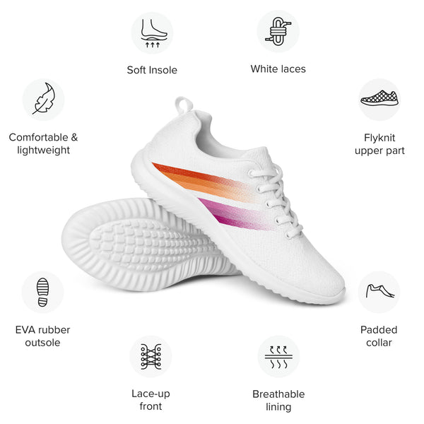 Lesbian Pride Colors Modern White Athletic Shoes - Women Sizes