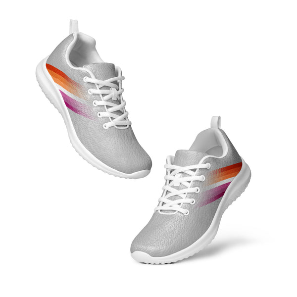 Lesbian Pride Colors Modern Gray Athletic Shoes - Women Sizes