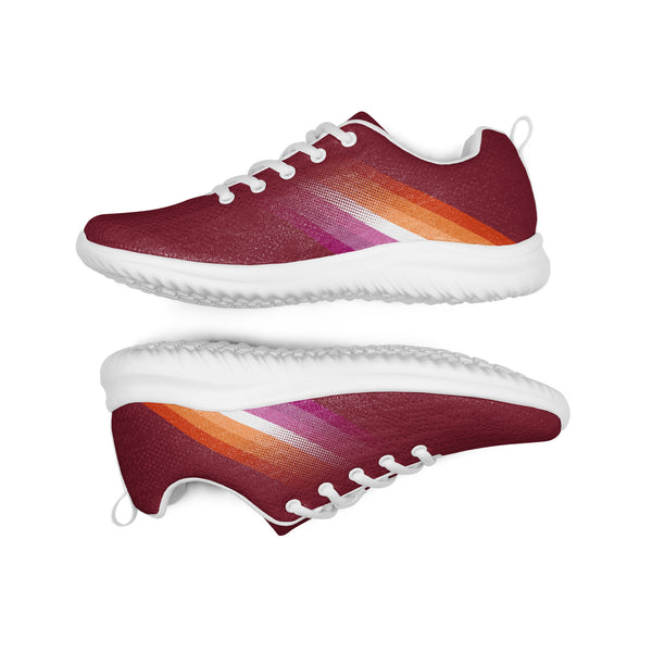 Lesbian Pride Colors Modern Burgundy Athletic Shoes - Women Sizes