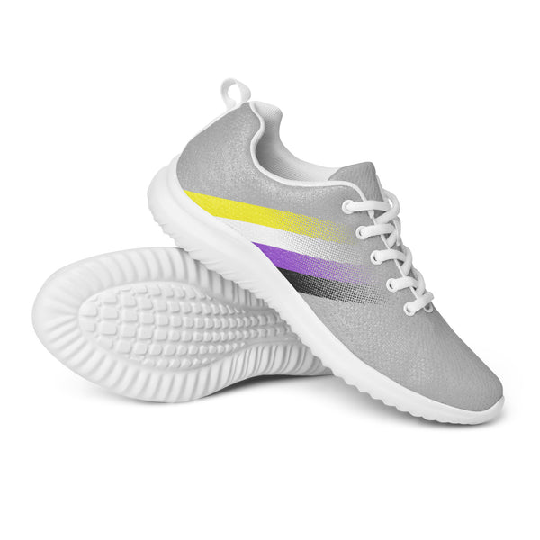 Non-Binary Pride Colors Modern Gray Athletic Shoes - Women Sizes