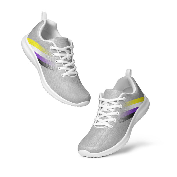 Non-Binary Pride Colors Modern Gray Athletic Shoes - Women Sizes
