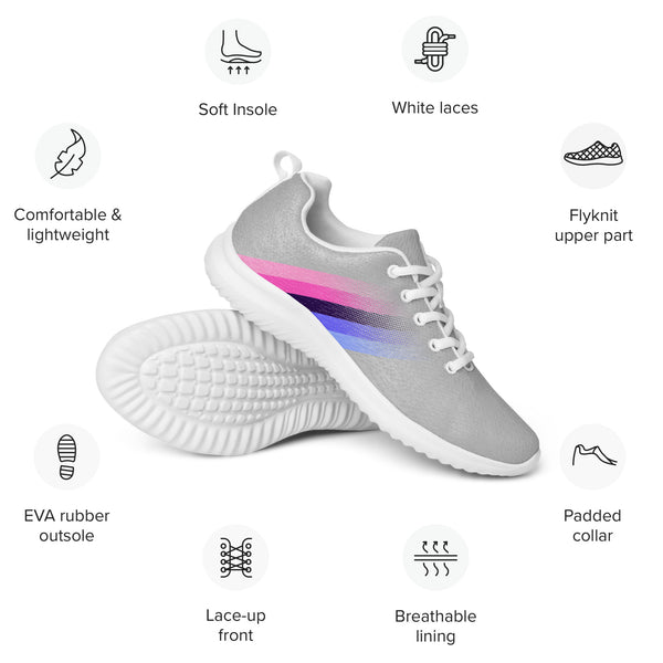 Omnisexual Pride Colors Modern Gray Athletic Shoes - Women Sizes