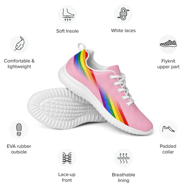 Modern Gay Pride Pink Athletic Shoes - Women Sizes