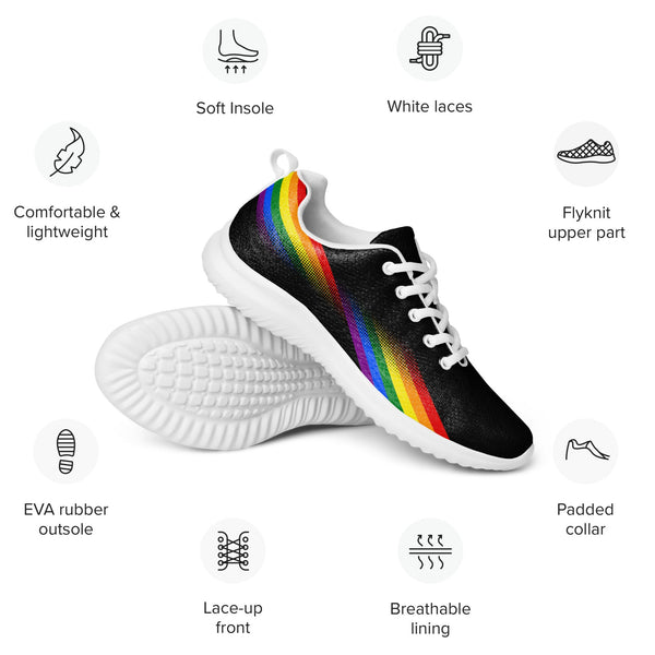 Modern Gay Pride Black Athletic Shoes