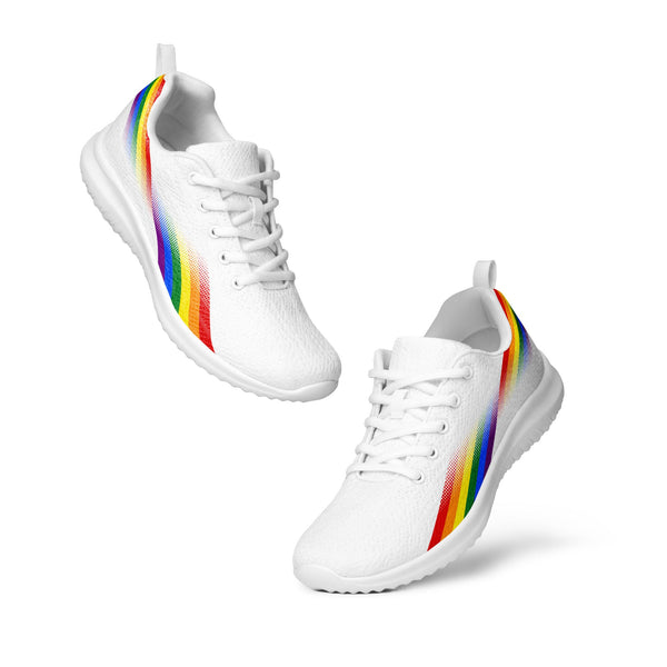 Modern Gay Pride White Athletic Shoes