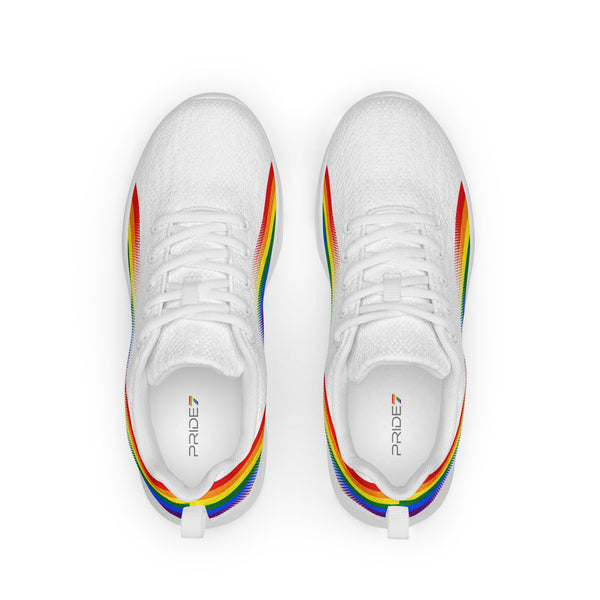 Modern Gay Pride White Athletic Shoes