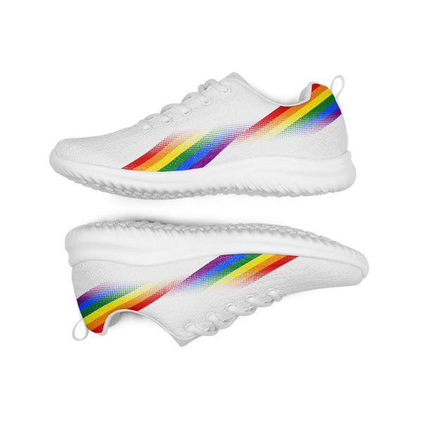 Modern Gay Pride White Athletic Shoes