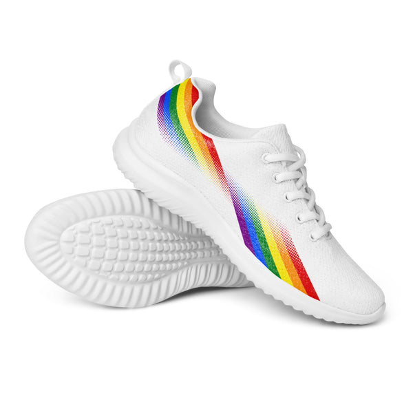 Modern Gay Pride White Athletic Shoes