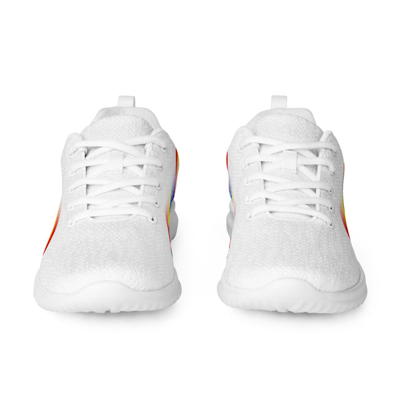 Modern Gay Pride White Athletic Shoes