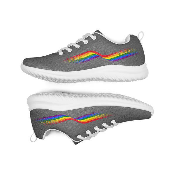 Original Gay Pride Colors Gray Athletic Shoes - Women Sizes