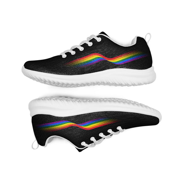 Original Gay Pride Colors Black Athletic Shoes - Women Sizes