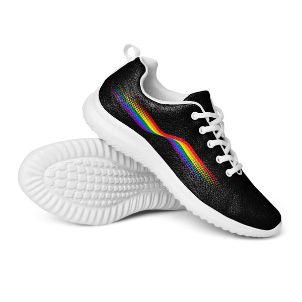 Original Gay Pride Colors Black Athletic Shoes - Women Sizes