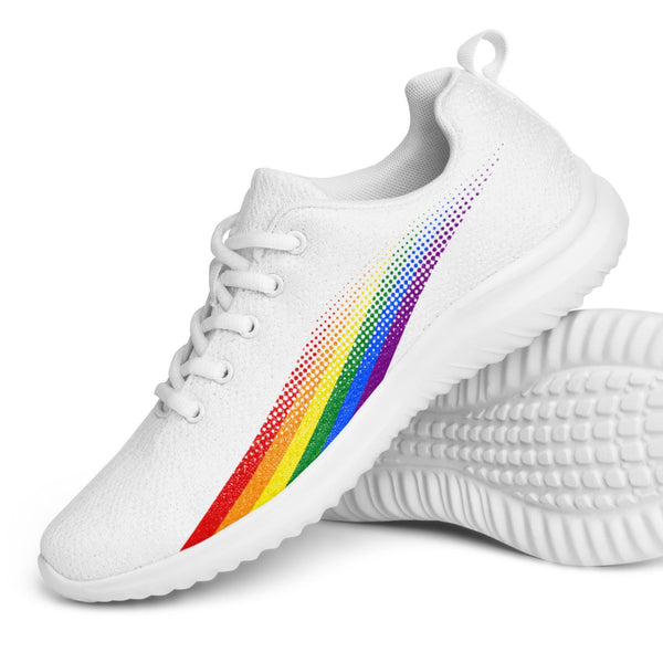 Gay Pride Colors Original White Athletic Shoes - Women Sizes