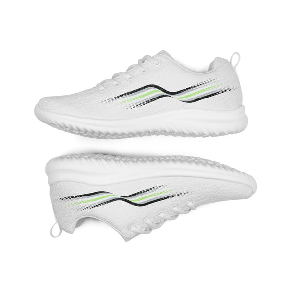 Original Agender Pride Colors White Athletic Shoes - Women Sizes