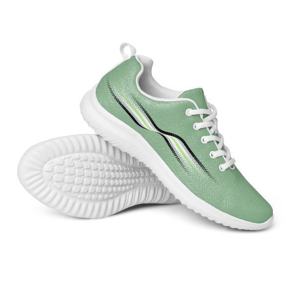 Original Agender Pride Colors Green Athletic Shoes - Women Sizes