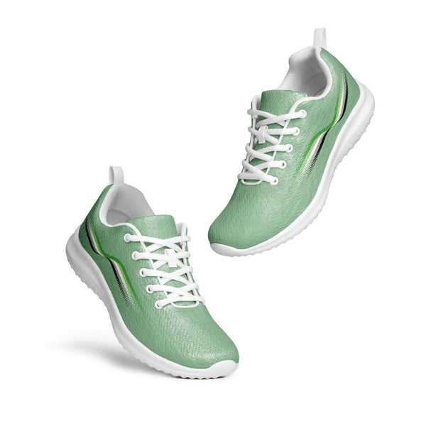 Original Aromantic Pride Colors Green Athletic Shoes - Women Sizes