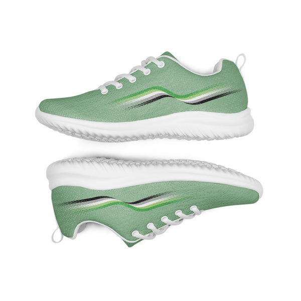 Original Aromantic Pride Colors Green Athletic Shoes - Women Sizes