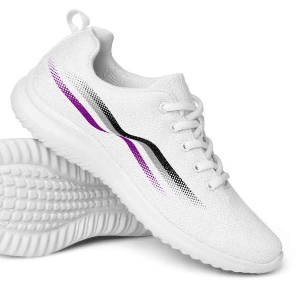 Original Asexual Pride Colors White Athletic Shoes - Women Sizes