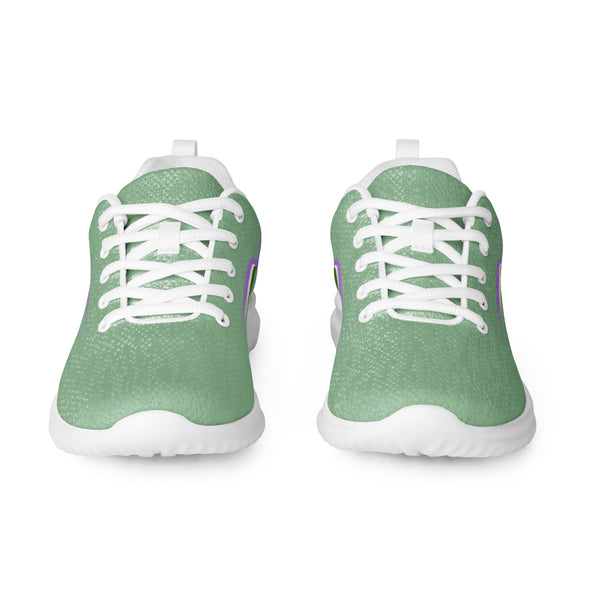 Original Genderqueer Pride Colors Green Athletic Shoes - Women Sizes