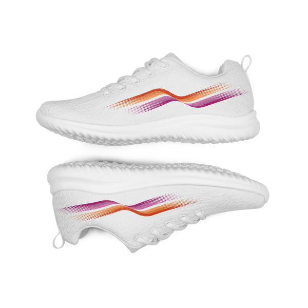 Original Lesbian Pride Colors White Athletic Shoes - Women Sizes