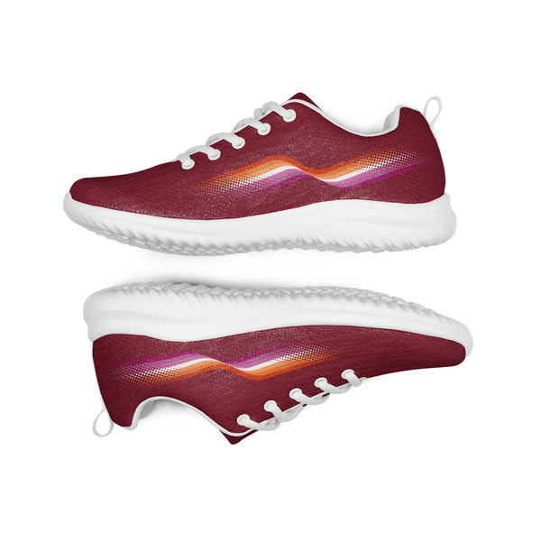 Original Lesbian Pride Colors Burgundy Athletic Shoes - Women Sizes